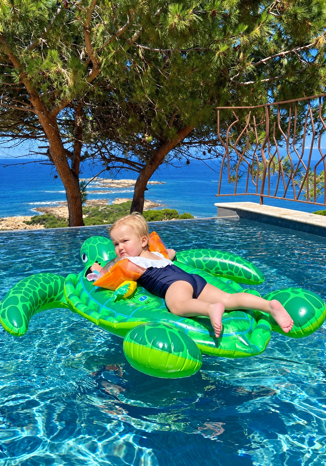 Maillot JULIA kids – Bleu marine & Blanc